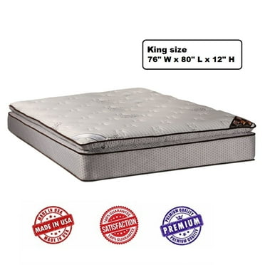Dream Sleep Spinal Plush PillowTop (Eurotop) King Size Mattress Only with Mattress Cover Protector - Sleep System with Enhanced Cushion Support, Orthopedic Type, Innerspring and Long Lasting Comfort