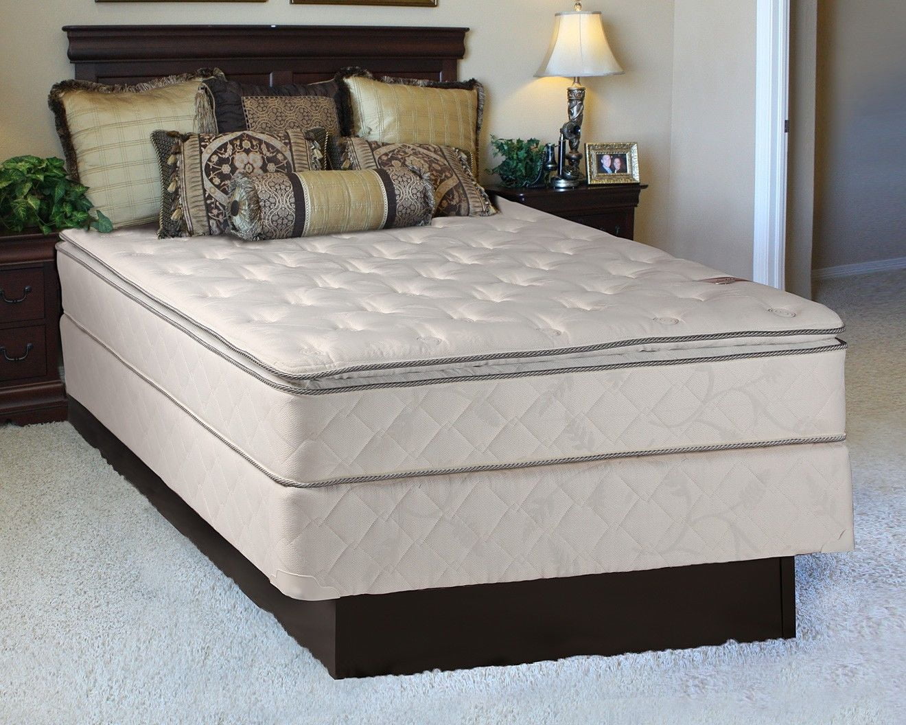 Dream Sleep Sunset Plush Inner Spring Pillowtop Full Size Mattress Set with Bed Frame Included - Fully Assembled, Orthopedic, Sleep Support and Longlasting by Dream Solutions USA
