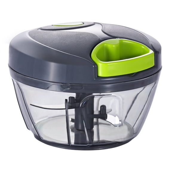 Dream Snail Manual Food Processor Vegetable Chopper with Pull Cord, 500 ml Hand-Powered Kitchen Cutter for Garlic, Onion, Veggies & Fruits