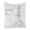 thumbnail image 1 of Dream Soft Flannel Fleece Throw Blanket, Words for Dream and Space Lovers Be Like Rocket Follow Your Dreams Art, Cozy Plush for Indoor and Outdoor Use, 50" x 70", White and Black, by Ambesonne, 1 of 6