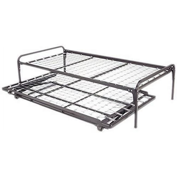 Dream Solutions Dark Metal Day Bed Frame Trundle Included, Black
