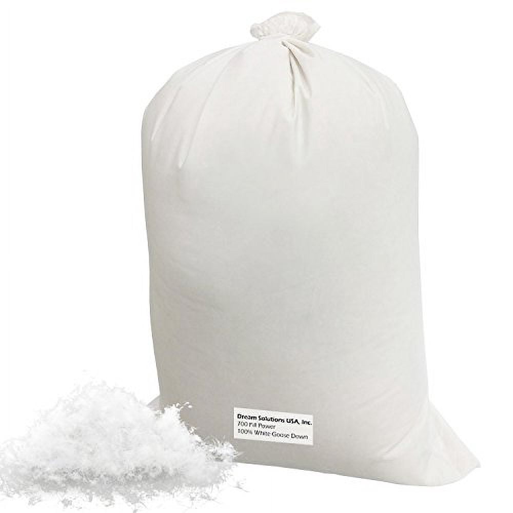 Dream Solutions USA 100% Bulk Goose Down Fill Stuffing, 8 lb., White – Fill Stuffing Comforters, Pillows, Cushions, Jackets – Ultra Plush Hungarian Softness
