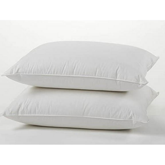 Dream Solutions USA 50/50 White Goose Down/White Goose Feather Down Pillow - Medium Support Pillow, Best Pillow for Back & Side Sleeper - 100% Cotton Shell (King Size 2 Pack)