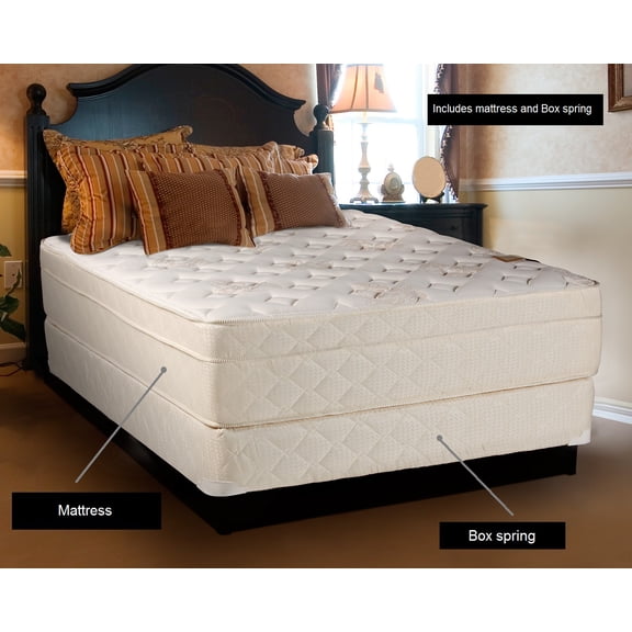 Dream Solutions USA Beverly Hills Firm Foam Encased Eurotop (PillowTop) Mattress and Box spring Set (Twin - 39"x75"x13") - Sleep System with Enhance Support, Fully Assembled, Orthopedic