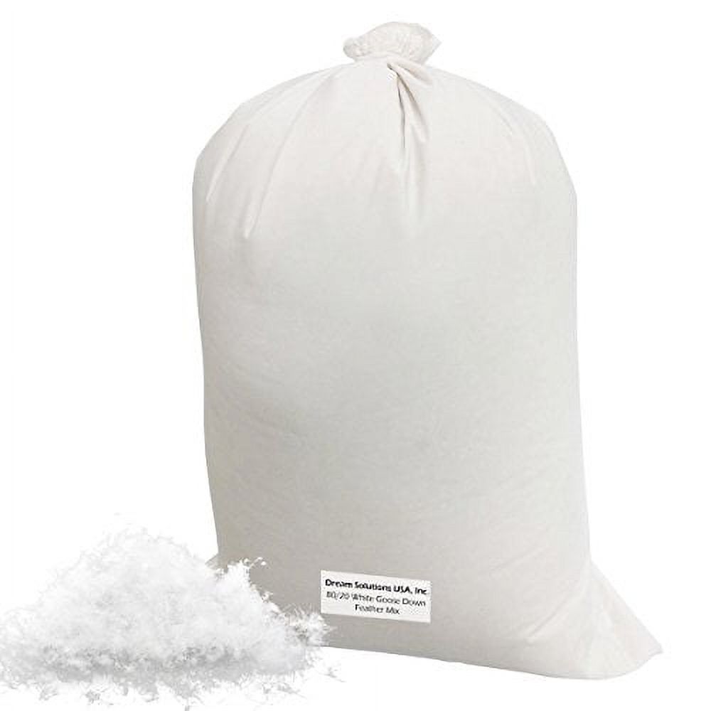 Dream Solutions USA Brand Bulk Goose Down Filling (1/4 lb.) - 80/20 100% Natural White Down and Feather - Fill Stuffing Comforters, Pillows, Jackets and More - Ultra-Plush Hungarian Softness - image 1 of 3