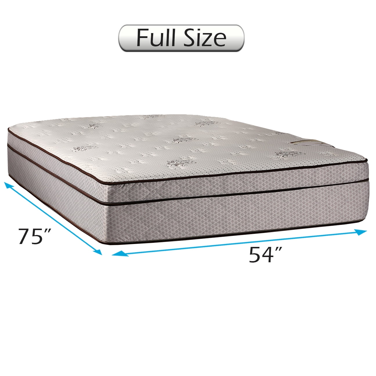 Dream Solutions USA Fifth Ave Extra Soft Plush Foam Encased Eurotop (Pillow Top) Mattress Only (Full 54"x75"x13") - Sleep System with Enhance Support, Fully Assembled, Orthopedic, Longlasting