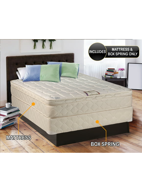 Dream Solutions USA Gentle Firm Pillow Top 10" Mattress and Box Spring Set