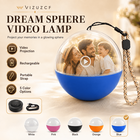 Dream Sphere for Sleep Autism Lamp,3D Crystal Photo Memory Orb Ball for Sleeping,Led Hologram Video Player 2.8" 4GB Uploadable Videos & Photos for Couples Friends Birthday Christmas