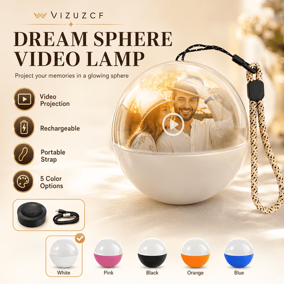 Dream Sphere for Sleep Autism Lamp,3D Crystal Photo Memory Orb Ball for Sleeping,Led Hologram Video Player 2.8" 4GB Uploadable Videos & Photos for Couples Friends Birthday Christmas