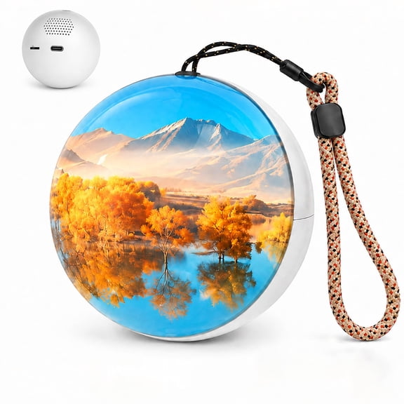 Dream Sphere for Sleep, Sound Machine with Video Display, Rechargeable Handheld Relaxation Device with 8 Nature Soundscapes, Custom Video Upload