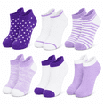 thumbnail image 1 of Girls Dream Step Whisper Soft Ankle Socks, 6 Pack, Lightweight Breathable Socks, PURPLE, L, 1 of 8