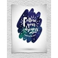 thumbnail image 1 of Dream Tapestry, Cosmic Galactic Watercolor Brush Stroke Shape with an Encouraging Quote, Wall Hanging for Bedroom Living Room Dorm Decor, 40"W X 60"L, Indigo Sea Green White, by Ambesonne, 1 of 2