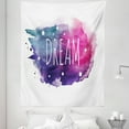 thumbnail image 1 of Dream Tapestry, Word Stars on Hand Drawn Watercolor Style Brush Paint Background, Fabric Wall Hanging Decor for Bedroom Living Room Dorm, 5 Sizes, Purple Pink, by Ambesonne, 1 of 1