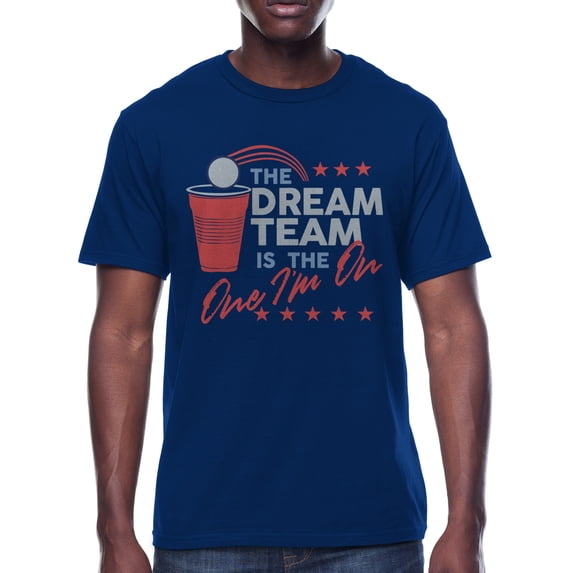 Dream Team Men's & Big Men's Americana Beer Pong Graphic Crew Neck T-Shirt, Sizes S-3XL