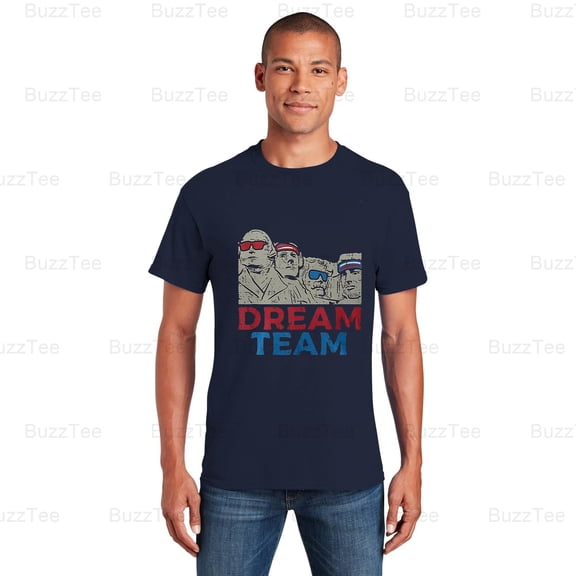 Dream Team Presidents Mount Rushmore Funny 4th July Historical T-Shirt Unisex, up to 5XL