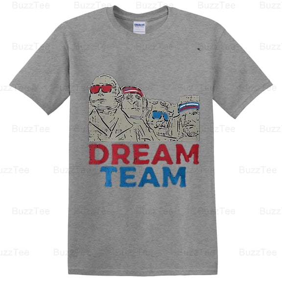 Dream Team Presidents Mount Rushmore Funny 4th July Historical T-Shirt Unisex, up to 5XL