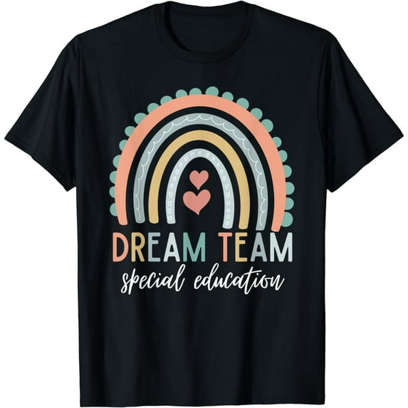 Dream Team Special Education Teacher ED SPED Squad Rainbow T-Shirt