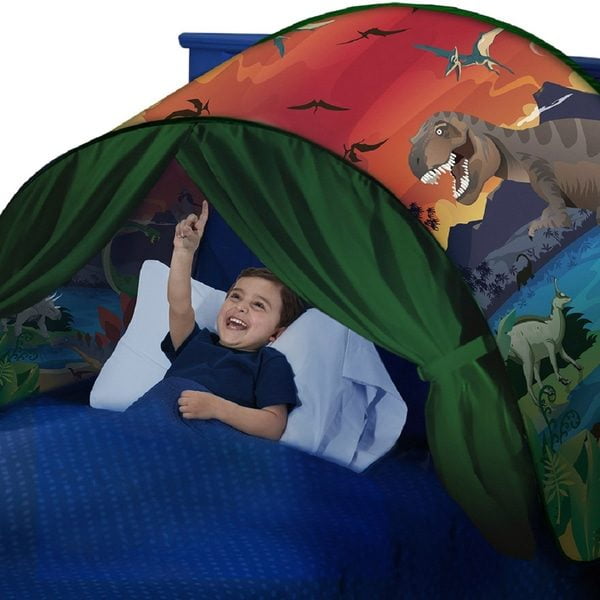Bed Tents Fantasy Cute Foldable Play Pop Up Outdoor Indoor Dream Twin Size for Boys & Girls, Kids Tents Playhouse, Christmas Birthday Gifts (Dinosaurs Island