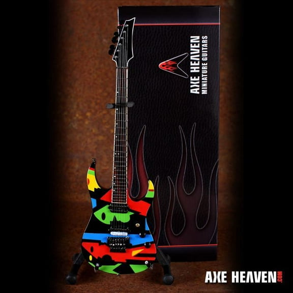 AXE HEAVEN John Petrucci Color Picasso Miniature Guitar with Stand, 10 Inch