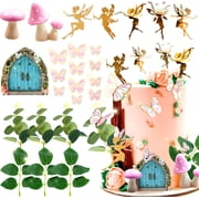 Dream Theme Cake Decoration Set - Door Mushroom Butterfly Leaf Shaped Accessories Combination