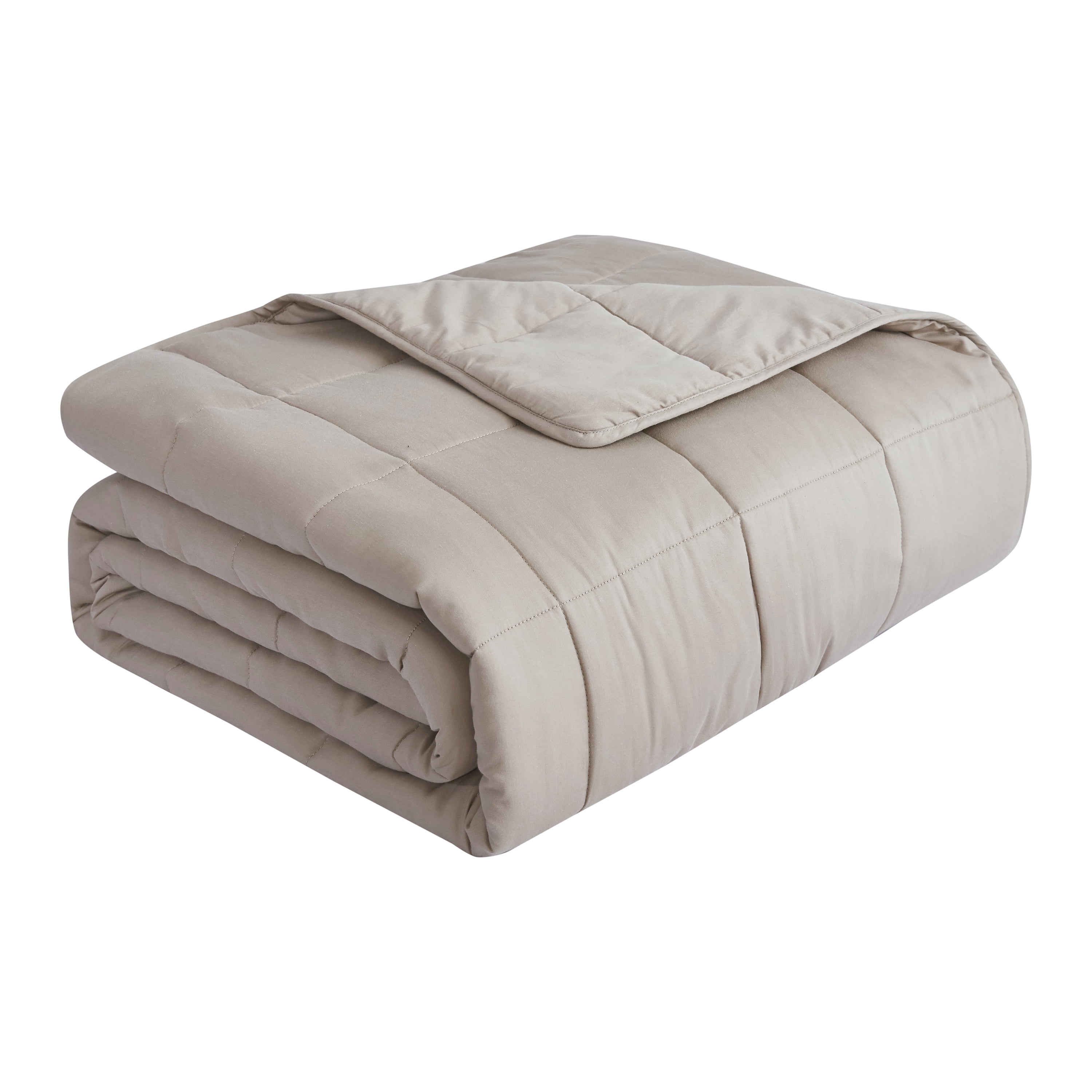 Dream Theory 100% Cotton Machine Washable 20 lb Weighted Blanket, 86 x 92 inches, Tan