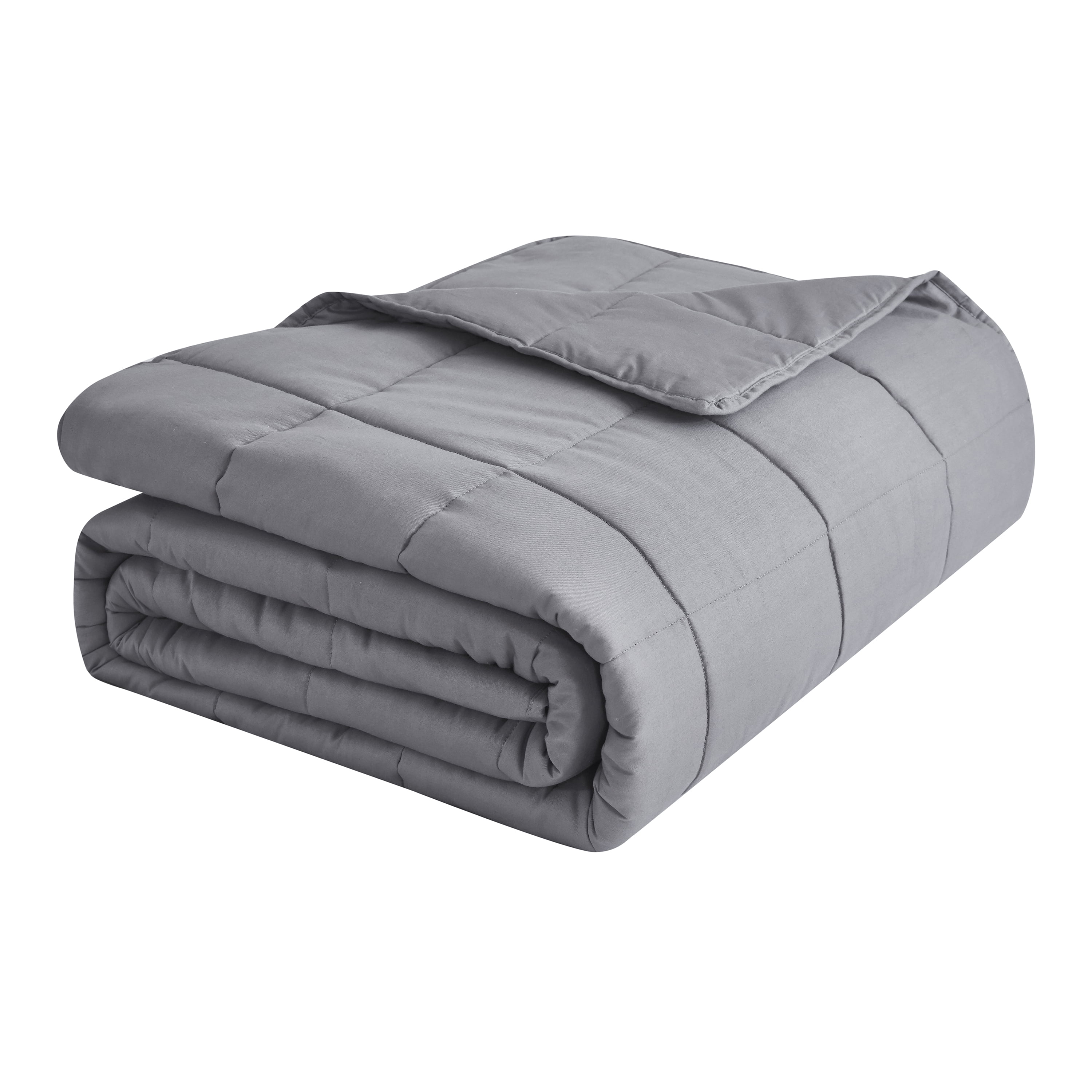 Dream Theory 100 Cotton Machine Washable 7 lb Weighted Blanket, 41 x 60 inches, Gray