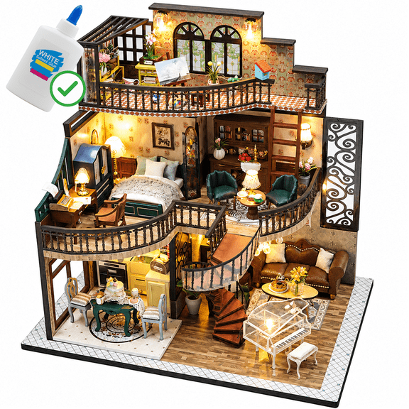 HONGDA Dream Tower Puzzle Luxury Wooden Toy House 3D DIY Toy Set is an excellent gift choice for adults