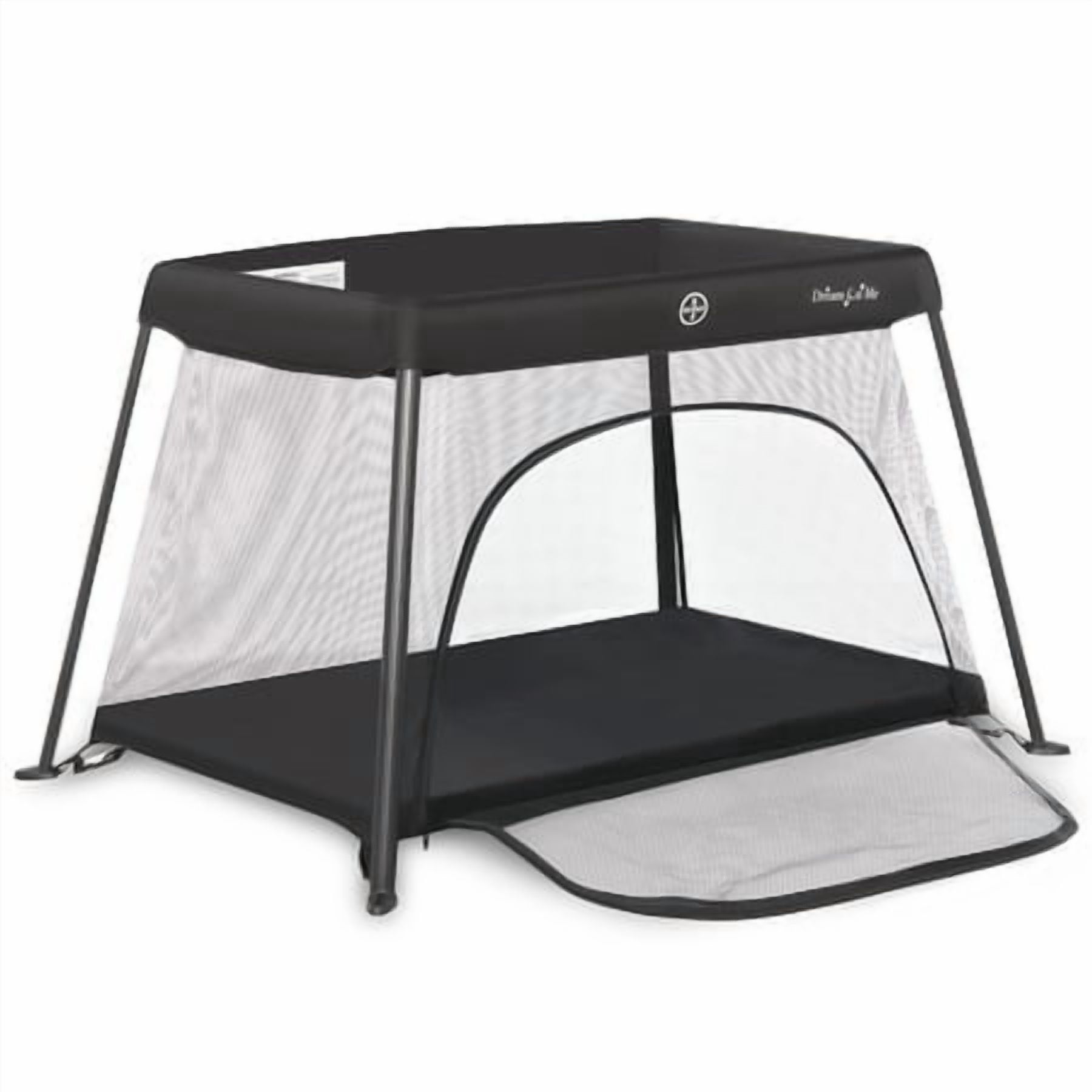 Dream On Me Travel Light Playard With Mesh Zipper Door, Easy Access, Portable, Black