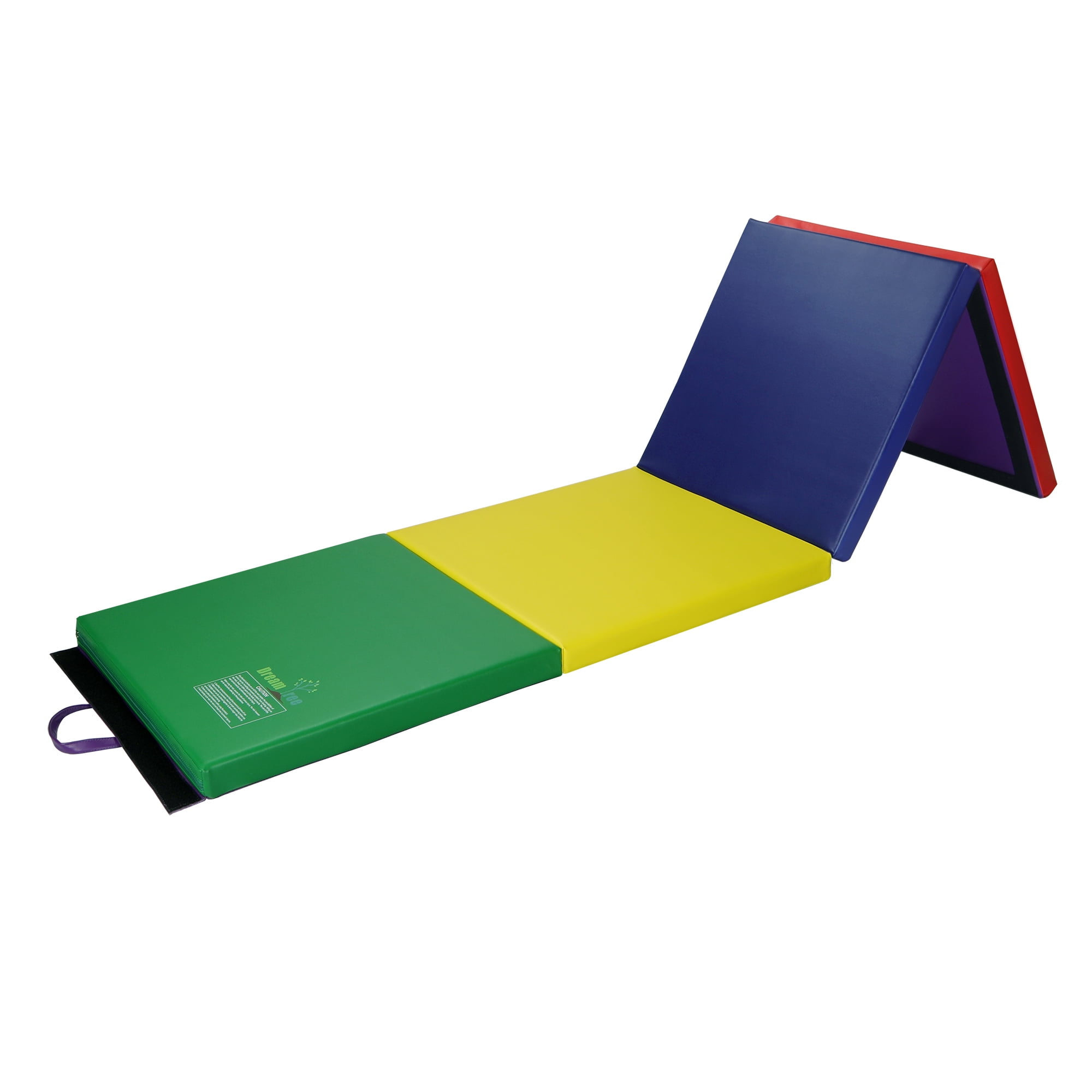 Dream Tree Gymnastics Mat, 2' x 8' Quad Folding Tumbling Mats with Carrying Handles for Home