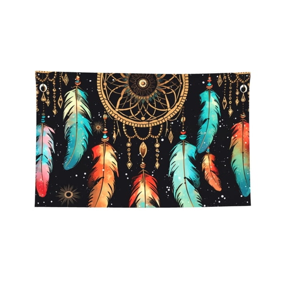 Dream Tribal Boho Vintage Four Hole Decorated Banner Flag for Garden Yard Home Decoration Indoor Outdoor 2x3 Ft