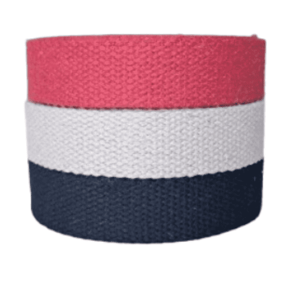 Dream Trimming Goods 1 Inch Cotton Webbing Strap Set, 3 Colors (Red, Natural, Black), 15 Yards Total (3 x 5 Yards), Heavy-Duty Webbing for Bags, Belts & Sewing Crafts