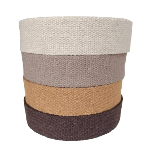 Dream Trimming Goods, Assorted Colors (Cream, Brown, Natural, Camel Yellow) 1.5 inch x 200 Yards Heavy Cotton Webbing Strap  4 Rolls for DIY Sewing, Bag Handles, Belts, Upholstery Projects