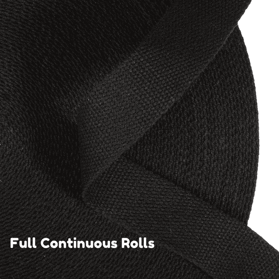 Dream Trimming Goods -Black- 1.5 Inch 10 Yards Heavy Cotton Webbing Strap –Continuous Roll for Bag, Belts, Sewing & Craft Projects
