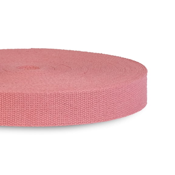Dream Trimming Goods,Rose Pink 1.5 inch x 50 Yards Heavy Cotton Webbing Strap, Continuous Roll for DIY Sewing, Bag Handles, Belts, upholstery Projects