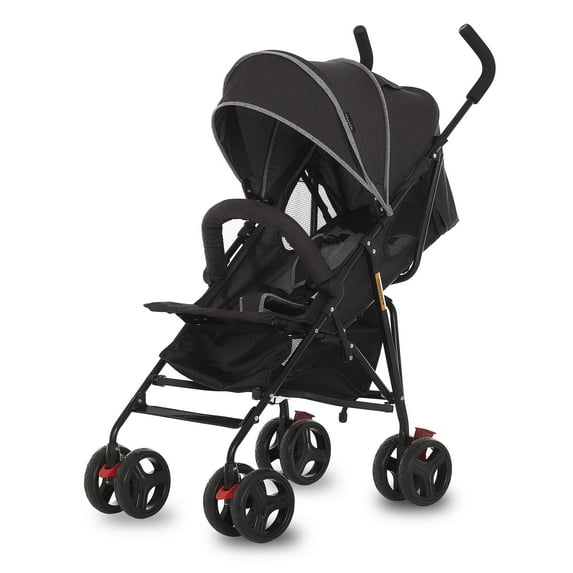 Dream On Me Vista Moonwalk Stroller | Lightweight Infant Stroller with Compact Fold | Multi-Position Recline | Canopy with Sun Visor | Perfect for Traveling and Theme Parks, Black