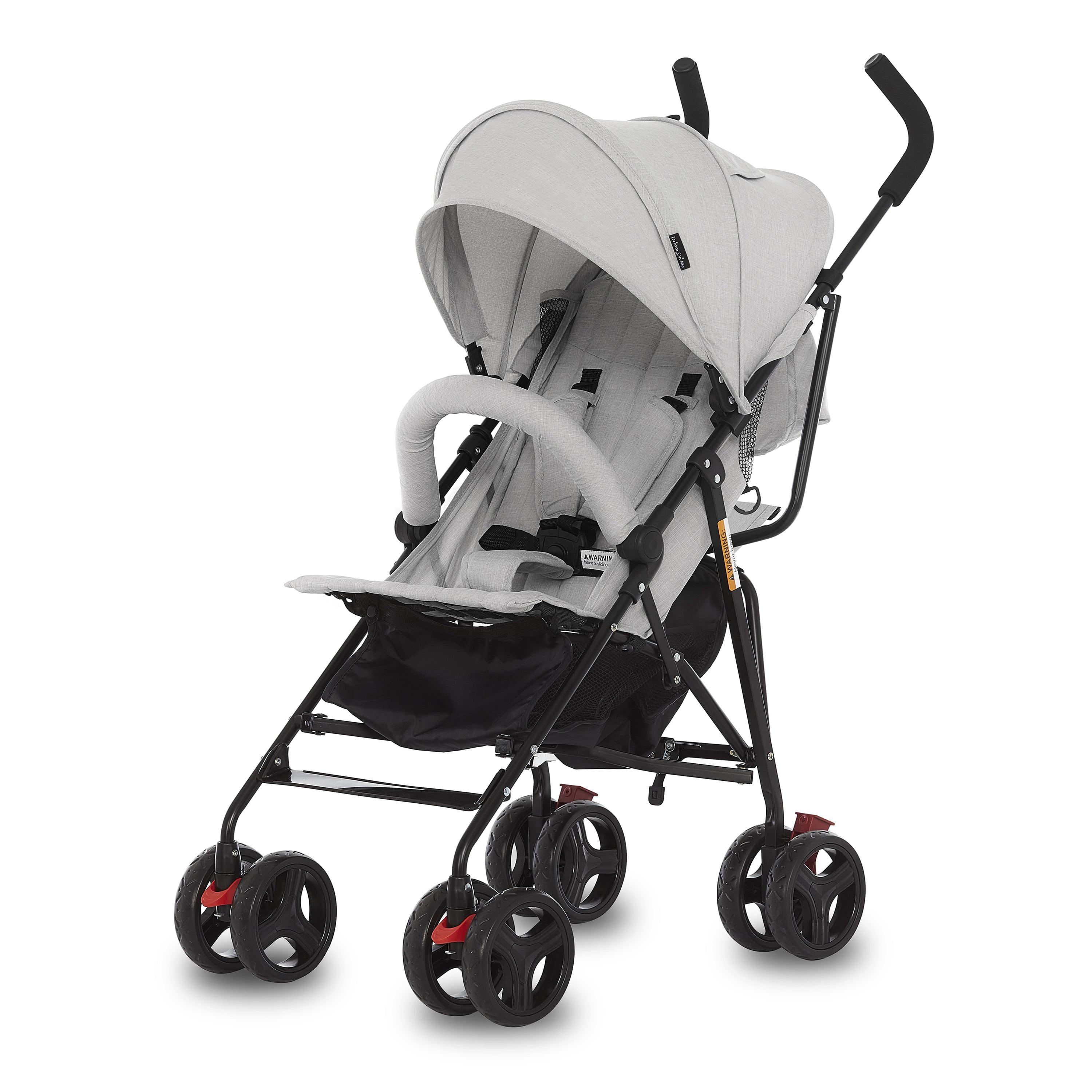 Dream On Me Vista Moonwalk Stroller | Lightweight Infant Stroller with Compact Fold | Multi-Position Recline | Canopy with Sun Visor | Perfect for Traveling and Theme Parks, Light Gray