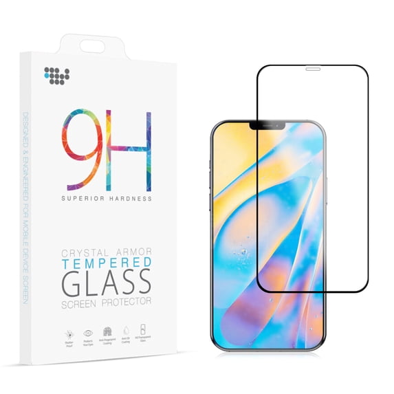 Dream Wireless 6.7 in. & 0.26 mm 2.5D Arcing Full Coverage Tempered Glass Protector for iPhone 12 Pro Max, Black