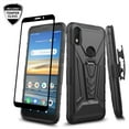 thumbnail image 1 of For Alcatel Jitterbug Smart3 Case With Tempered Glass Screen Protector Heavy Duty Protective Phone Casebuilt-in Kickstand Rugged Shockproof Protective Phone Case - Black, 1 of 5