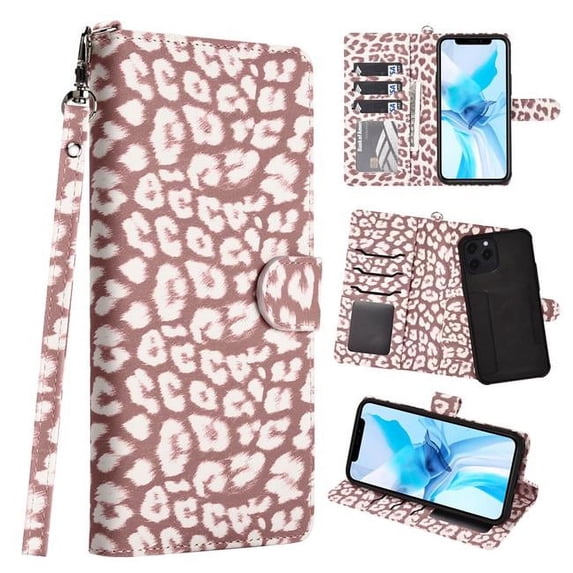 Dream Wireless LPFIP1261-INF-LEOP The Infinity Series Leather Wallet Case for iPhone 12 6.1 - 12 Pro 6.1 - Classic Leopard