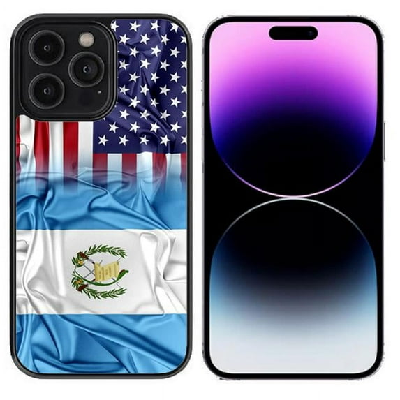Dream Wireless 6.1 in. High Resolution Design Print Case for iPhone 15 Pro, Blue - American Guatemala Flag