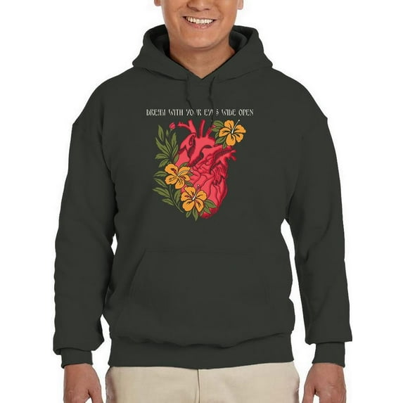 Dream With Your Eyes Wide Open Hoodie Men -Image by Shutterstock, Male Large