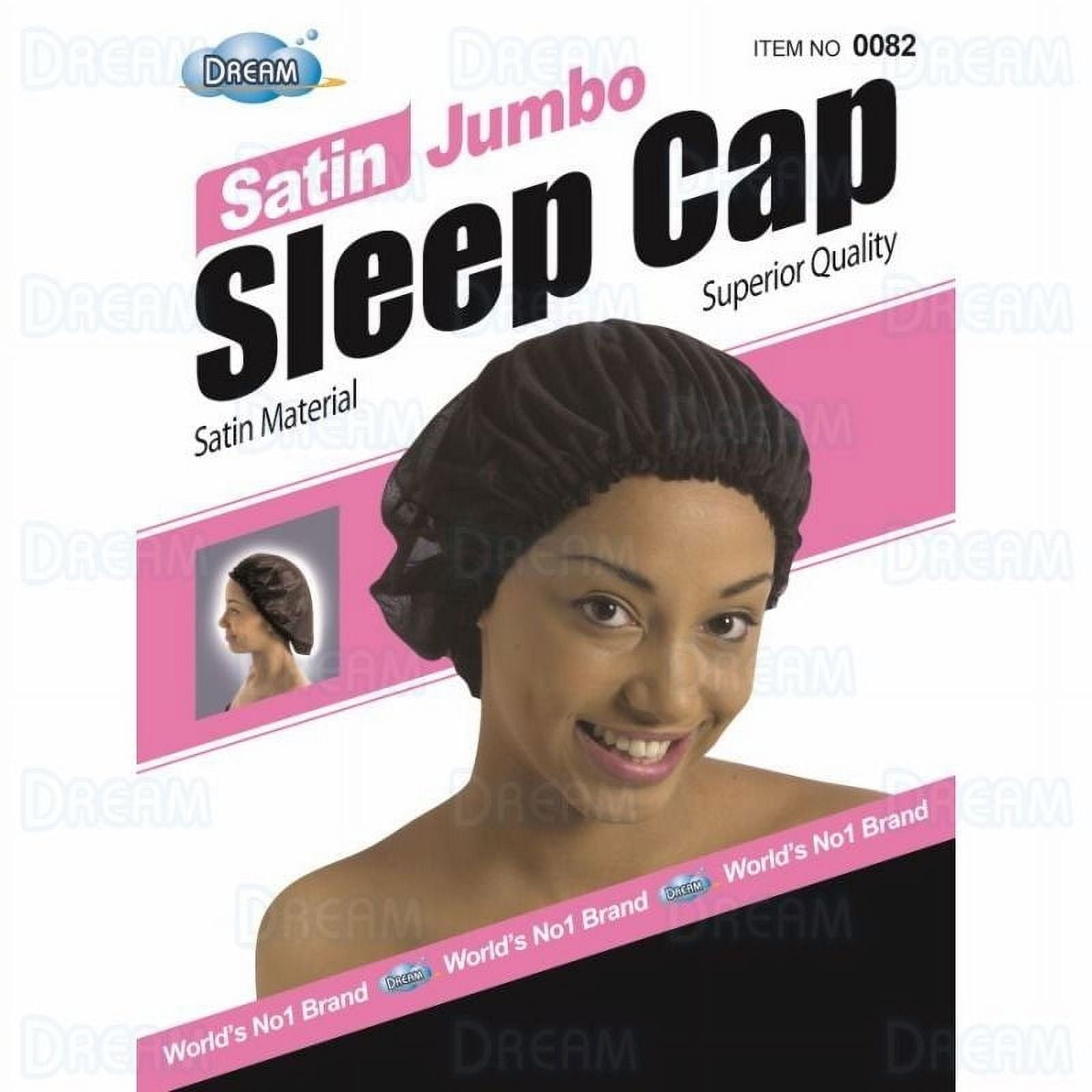 Dream Womens Satin Sleep Cap, Black,Pack of 2