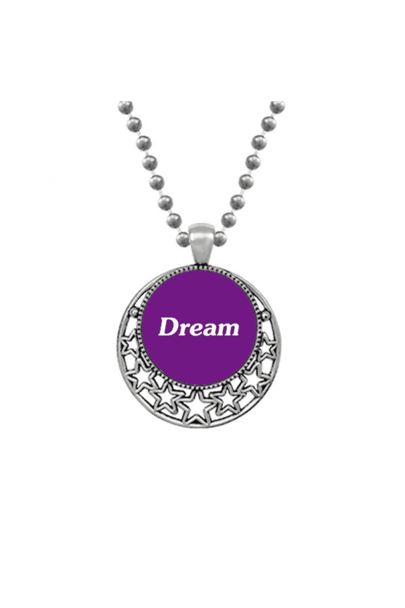 Dream Word Inspirational Quote Sayings Necklaces Pendant Retro Moon Stars Jewelry