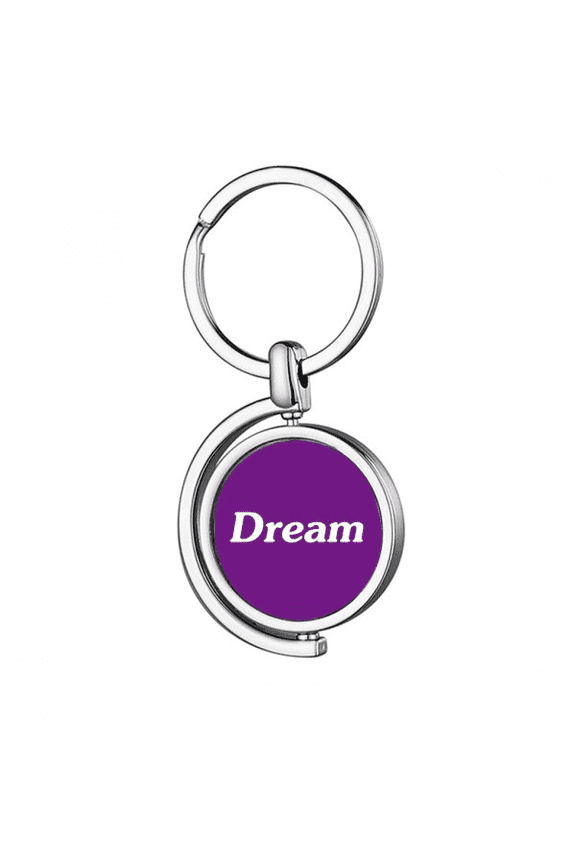 Dream Word Inspirational Quote Sayings Rotating Keychain Metal Keyring Holder