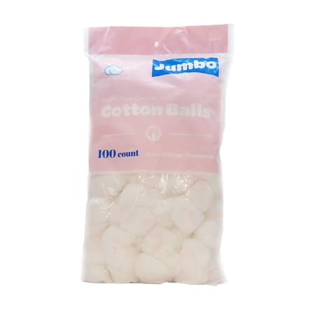 Dream World 100 Percent Cotton Jumbo Size Cotton Balls, 100/PK, Pack of 6