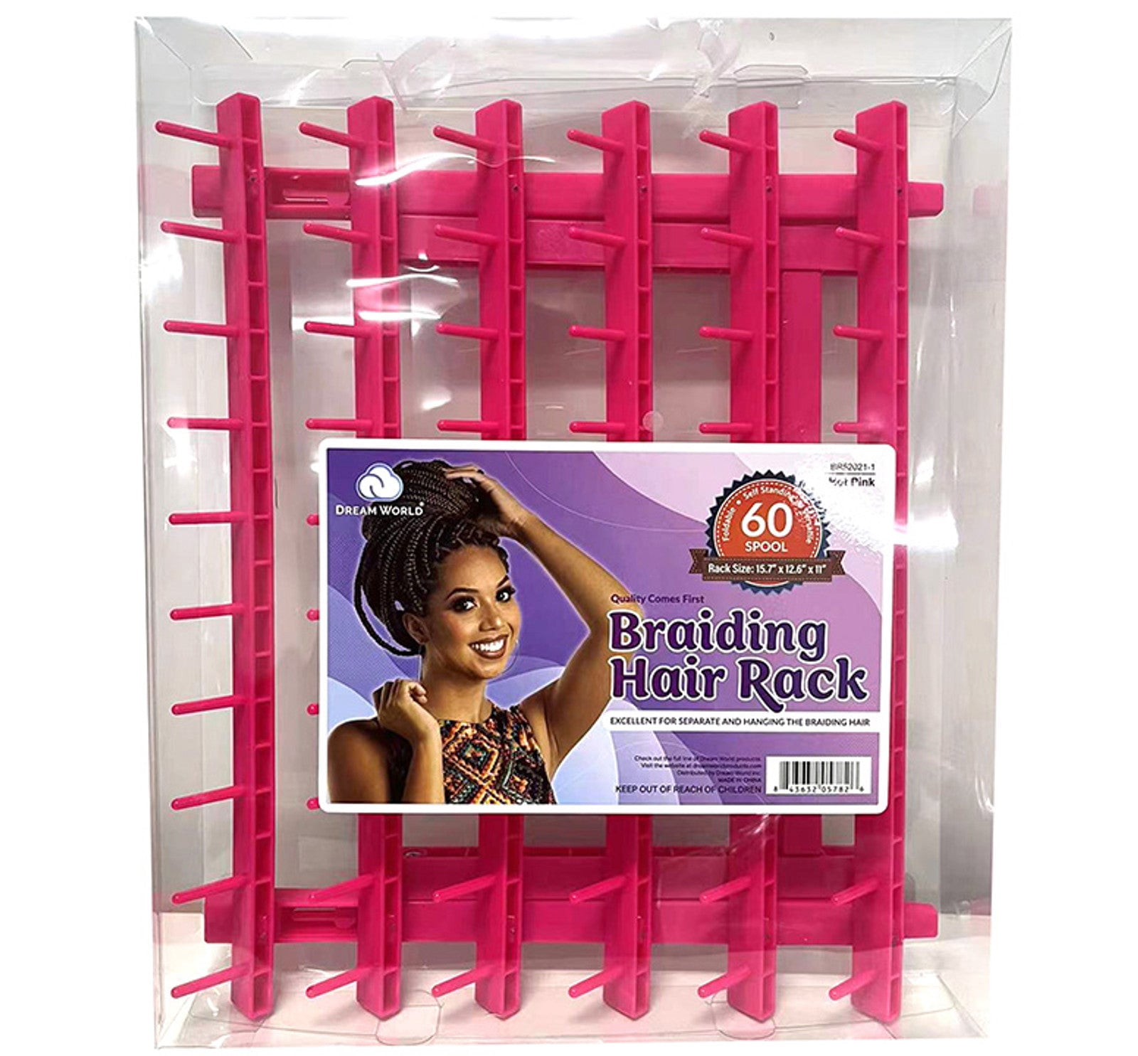 Hair Breading Rack Dream World Braiding Hair Rack Foldable 60- Spool - Walmart.com