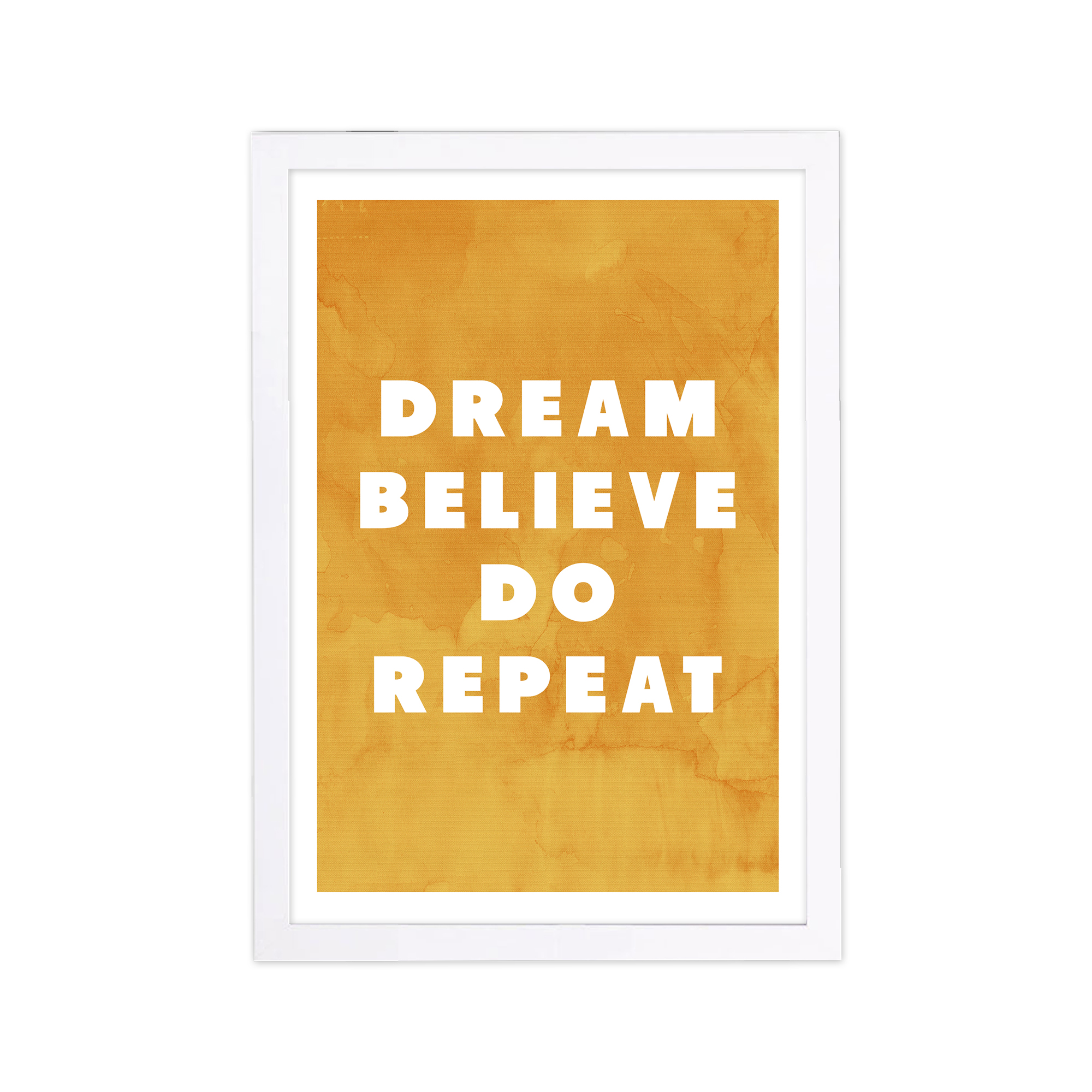 Dream and Repeat Motivational Quotes and Sayings 13" x 1.00" Framed Painting Art Print, by Wynwood Studio