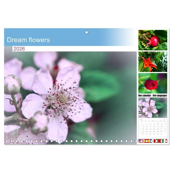 Dream flowers (Monthly Wall Calendar 2026 16.5 x 23.4 (open)), CALVENDO 14 Month Calendar