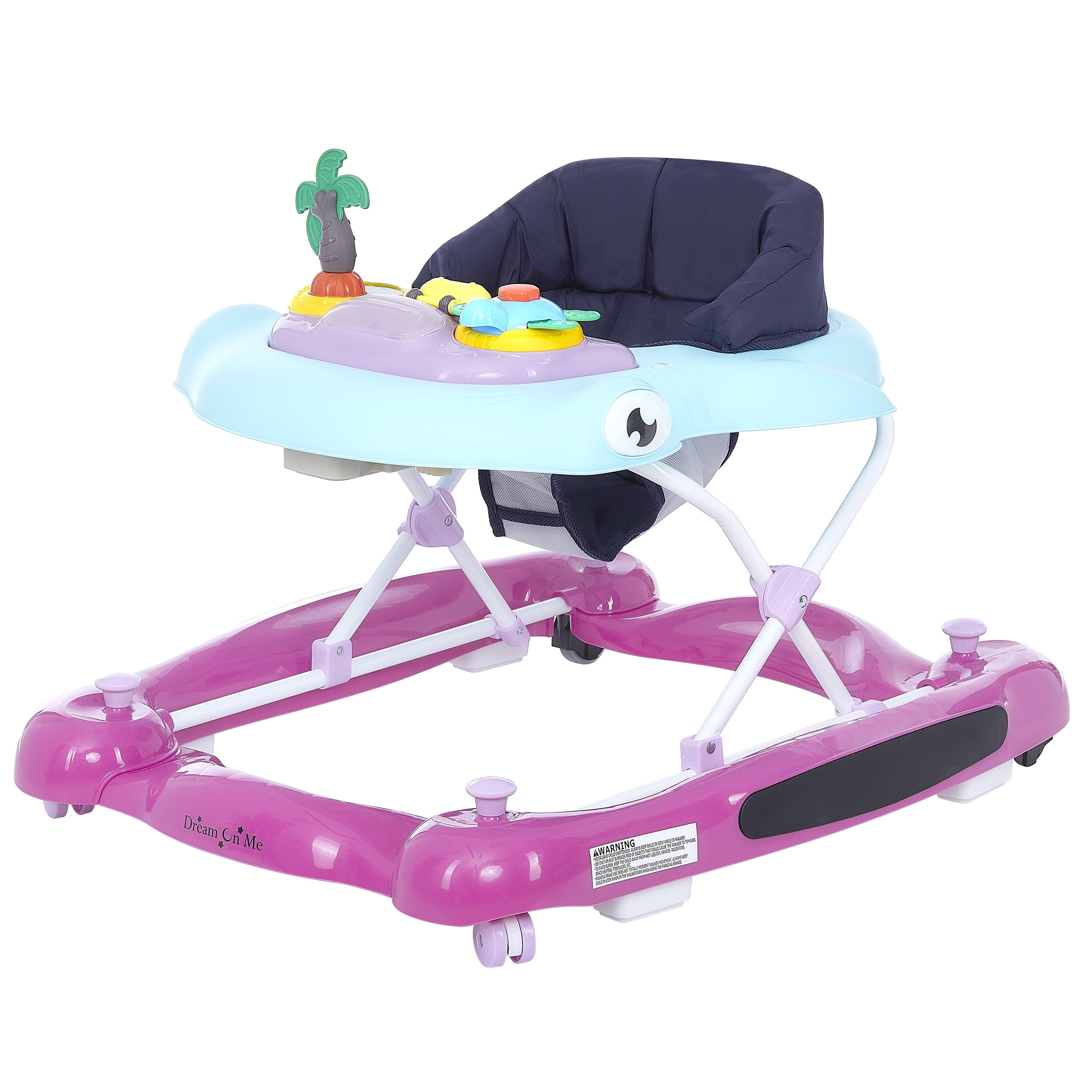 Dream on Me 2 in 1 Aloha Fun Activity Baby Walker in Purple Orchid Easy to Fold and Store Walmart Business Supplies