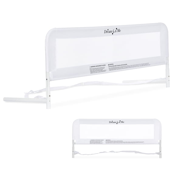 Dream on Me Adjustable Toddler Bed Rail, White Mesh